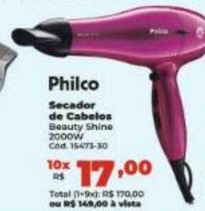 Lojas Becker Philco secador de cabelos oferta