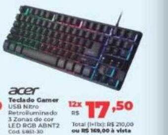 Lojas Becker Acer teclado gamer oferta