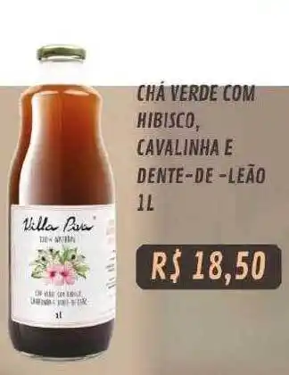 Chá verde com hibisco, cavalinha e dente-de-leão