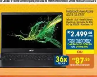 Supermercados Condor Notebook Acer Aspire A315 34 C5ey oferta