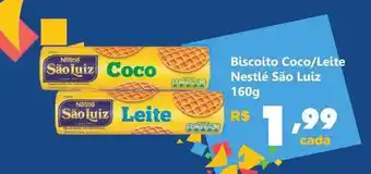 Comercial Esperança Biscoito Coco Leite Nestlé São Luiz 160g oferta