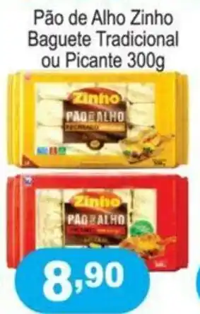 Calvo Atacadista Pao de Alho Zinho Baguete Trad. ou Picante 300g oferta