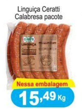 Calvo Atacadista Linguica Ceratti calabresa pacote 1kg oferta
