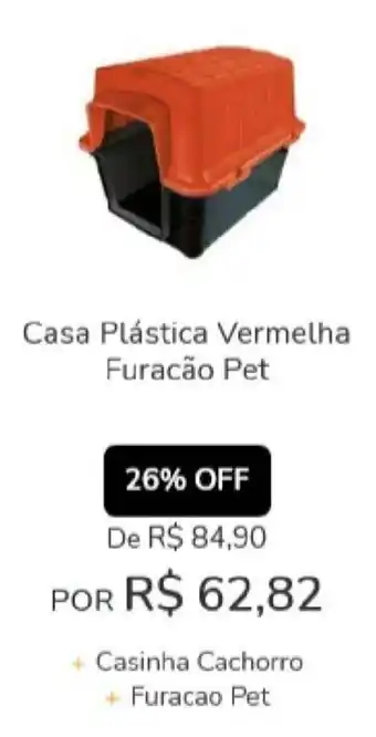 Casa Plastica Vermelha Furacao Pet