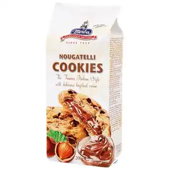Cookies merba recheio de chocolate com avelã embalagem 200g