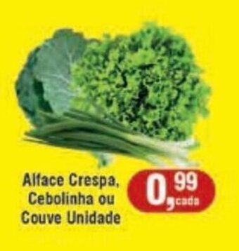 Alface crespa Cebolinha ou Couve Unidade