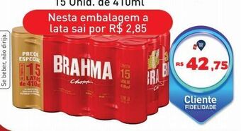 Tonin Superatacado Cerveja brahma c/ 15 unid. de 410ml oferta