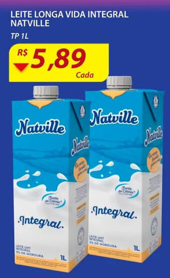 Assaí Atacadista Leite Longa Vida Integral Natville tp 1L oferta