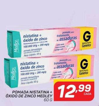 Pomada nistatina + óxido de zinco medley