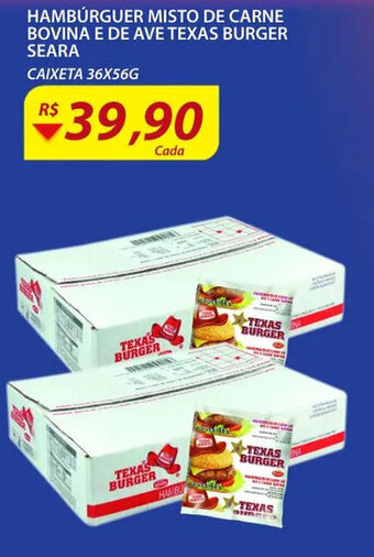 Assaí Atacadista hamburguer Misto de Carne Bovina e Da Ave Texas Burger Seara oferta