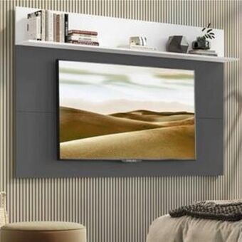 Painel com suporte para tv até 65" amsterdã plus multimóveis mp3364 grafite/branco
