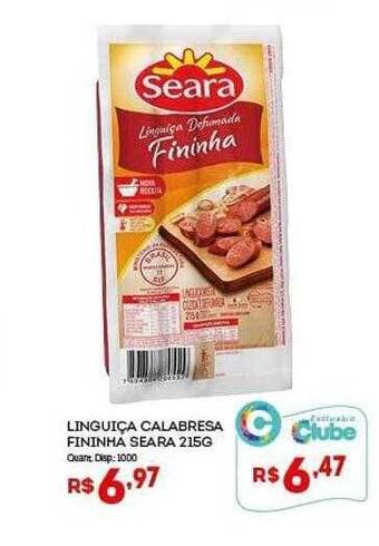 Bistek Supermercados Linguiça calabresa fininha seara oferta