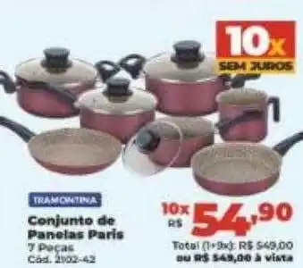 Lojas Becker Tramontina conjunto de panelas paris oferta