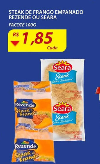 Assaí Atacadista Steak de Frango Empanado Rezende ou Seara 100g oferta