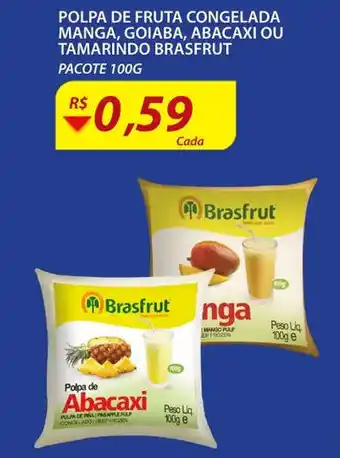 Polpa de Fruta congelada Manga, Goiaba, abacaxi ou Tamarinho Brasfruit 100g