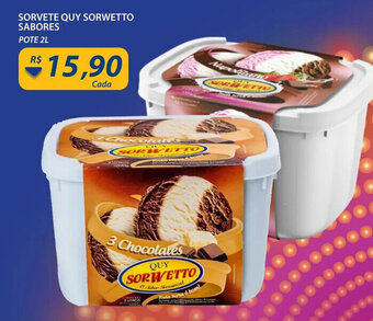 Sorvete Quy Sorwetto sabores 2L
