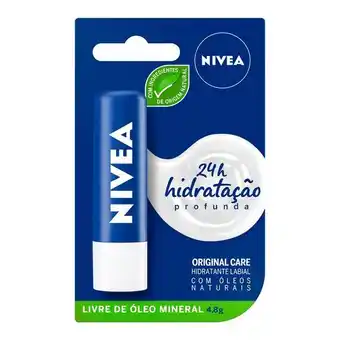 Drogaria São Paulo Hidratante labial nivea shine original care hidratação profunda 4,8g oferta