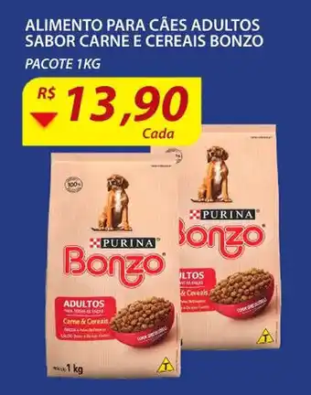 Assaí Atacadista Alimento para caes adultos Sabor Carne E Cereais Bonzo 1kg oferta