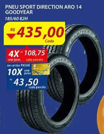 Assaí Atacadista Pneu Sport Direction Aro 14 Goodyear 185/60 85G oferta