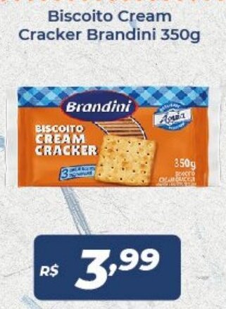 Atakarejo Biscoito Cream Cracker Brandini 350g oferta
