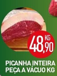 Calvo Atacadista Picanha Inteira peca a vacuo 1kg oferta