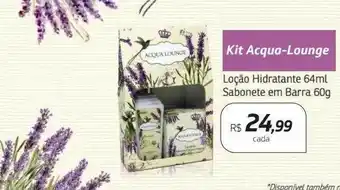 Drogal Kit acqua-lounge loção hidratante sabonete em barra oferta
