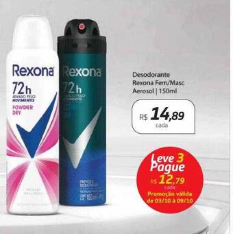 Drogal Desodorante rexona fem masc aerosol oferta