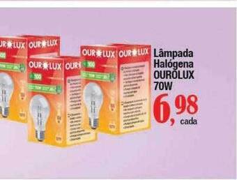 Supermercados Unidos Lâmpada halógena ourolux 70w oferta