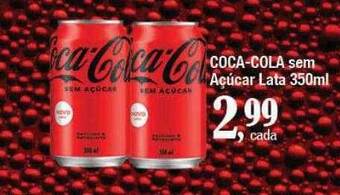 Supermercados Unidos Coca-cola sem açúcar lata oferta