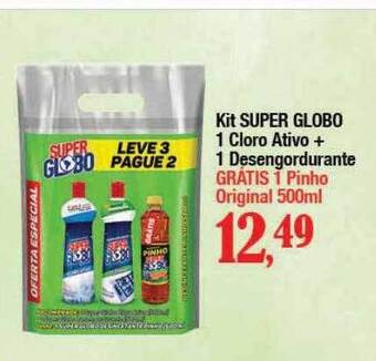 Supermercados Unidos Kit super globo 1 cloro ativo + 1 desengordurante oferta