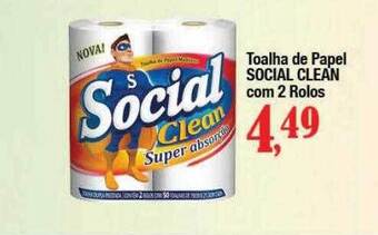 Supermercados Unidos Toalha de papel social clean oferta