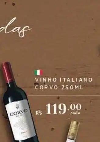 Empório Bahamas Vinho italiano corvo oferta