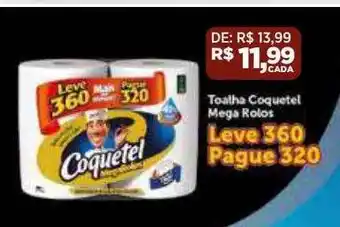 Toalha coquetel mega rolos leve 360 pague 320
