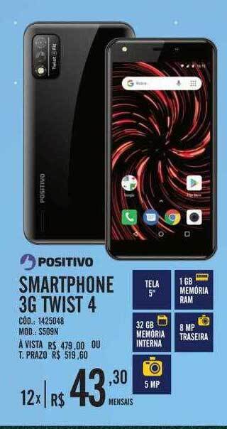 Zema Positivo smartphone 3g twist 4 oferta