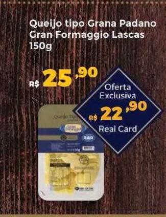 Villarreal Supermercados Queijo tipo grana padano gran formaggio lascas oferta