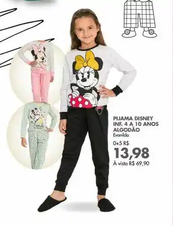 Pijama disney inf. 4 a 10 anos algodão