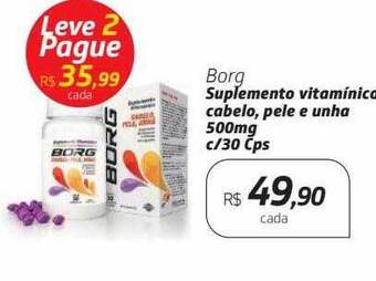 Drogal Borg suplemento vitaminico cabelo pele e unha oferta