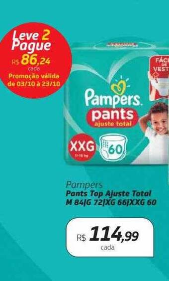 Drogal Pampers pants top ajuste total oferta