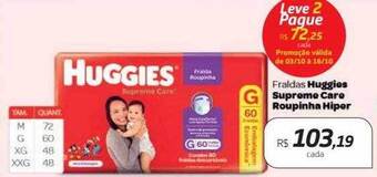 Drogal Fraldas huggies supreme care roupinha hiper oferta