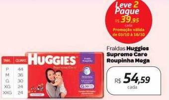 Drogal Fraldas huggies supreme care roupinha mega oferta