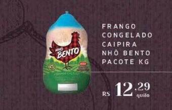 Frango congelado caipira nhô bento pacote kg