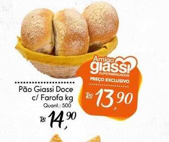 Giassi Supermercados Pão giassi doce c farofa kg oferta