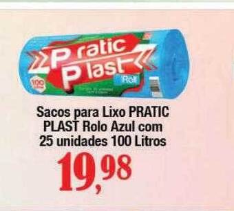 Supermercados Unidos Sacos para lixo pratic plast rolo azul oferta