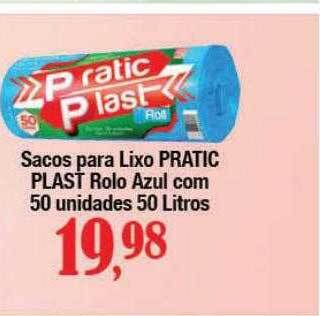 Supermercados Unidos Sacos para lixo pratic plast rolo azul oferta