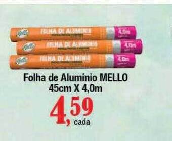 Supermercados Unidos Folha de alumínio mello 45cm x 4.0m oferta
