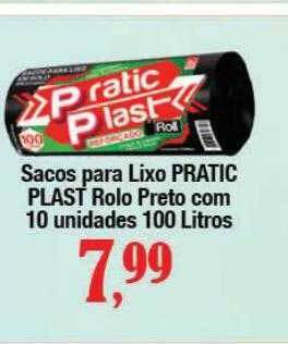 Supermercados Unidos Sacos para lixo pratic plast rolo preto oferta