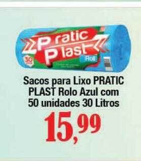 Supermercados Unidos Sacos para lixo pratic plast rolo azul oferta