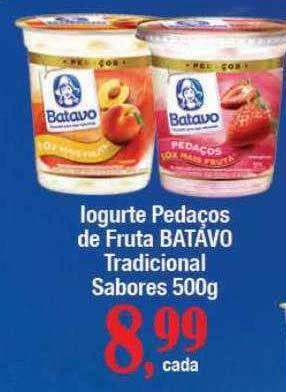 Supermercados Unidos Iogurte pedaços de fruta batavo tradicional sabores oferta
