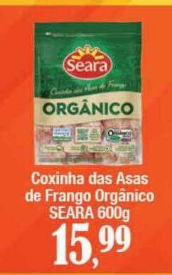 Supermercados Unidos Coxinha das asas de frango orgânico seara oferta