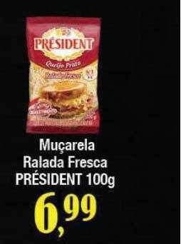 Supermercados Unidos Muçarela ralada fresca président oferta